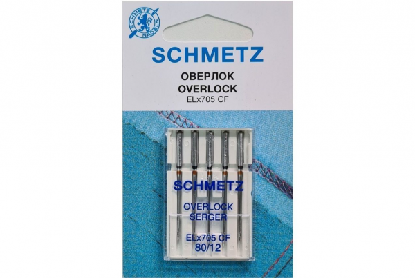 Иглы Schmetz для оверлока ELx705 CF №80, 5 шт в Анапе